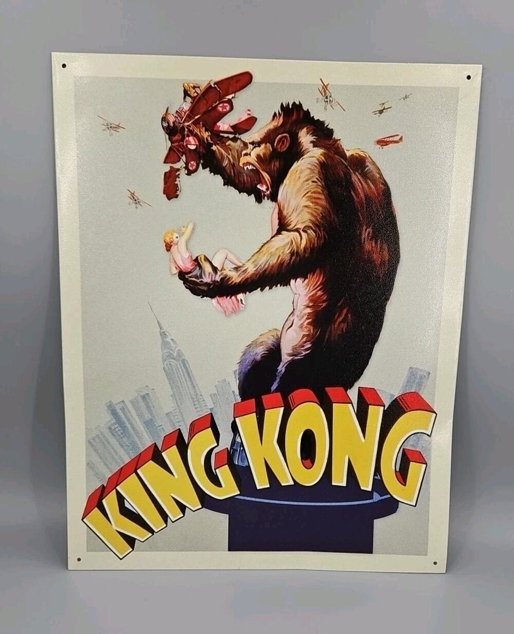 King Kong Tin Litho Metal Movie Poster Wall Hanging 16" x 12 1/2"